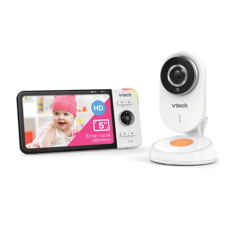 Safe And Sound Babyphone Video Wide View Hd - Bm818 - (Ecran 5 Ultra Plat Hd - Veilleuse)- Babyphones