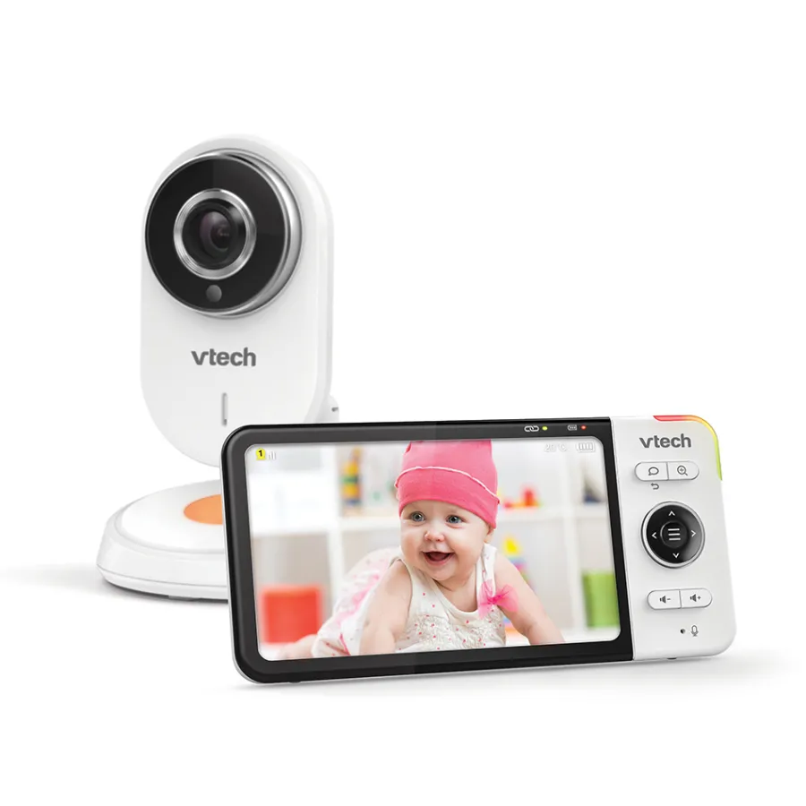 Safe And Sound Babyphone Video Wide View Hd - Bm818 - (Ecran 5 Ultra Plat Hd - Veilleuse)- Babyphones
