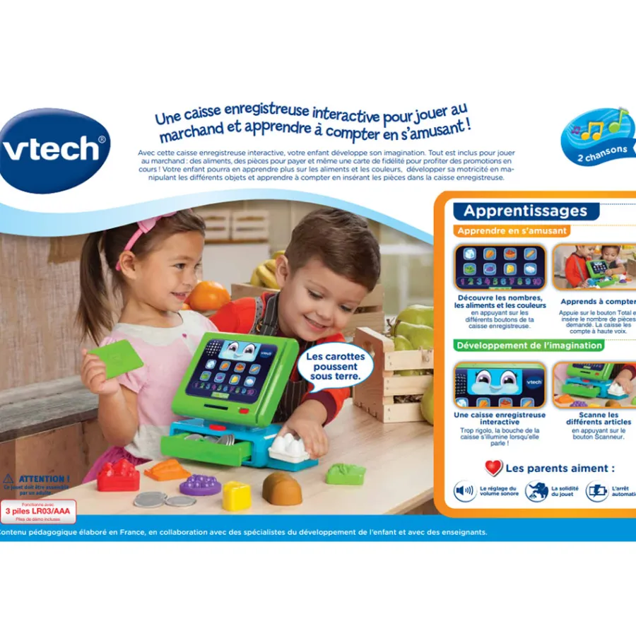 VTech Caisse Enregistreuse Interactive Maxi Shopping- Dinette Et Autres Jeux D'Imitation