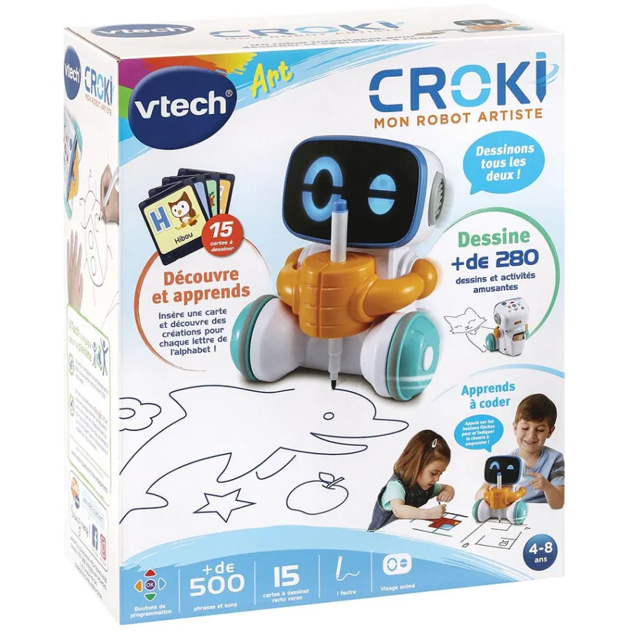 VTech Croki, Mon Robot Artiste- Dessins, Coloriages