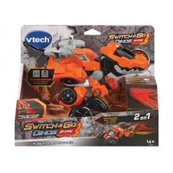 Switch & Go Dinos Furex, Le Super T-Rex - Fire - Véhicules Interactifs- Voitures Dinos