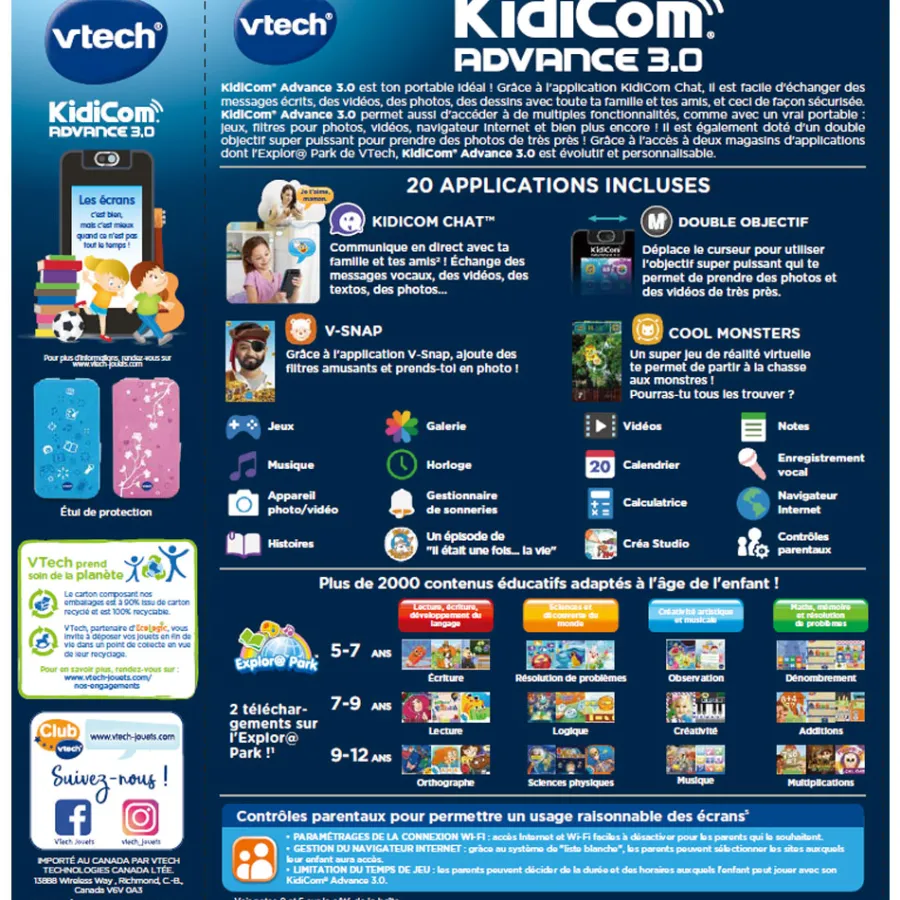 Kidicom Advance 3.0 Noir- Portable Enfant