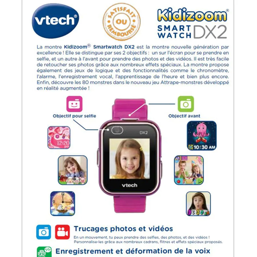 Kidizoom Smartwatch Dx2 Framboise - Appareil Photo Hd- Montres Smartwatch
