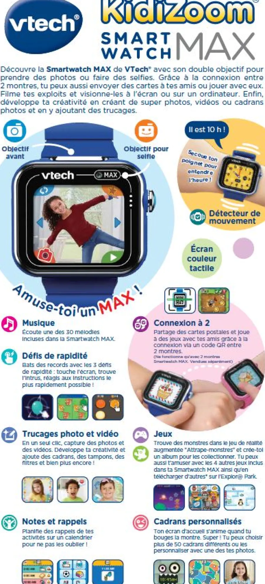 Kidizoom Smartwatch Max - Bleue- Montres Smartwatch
