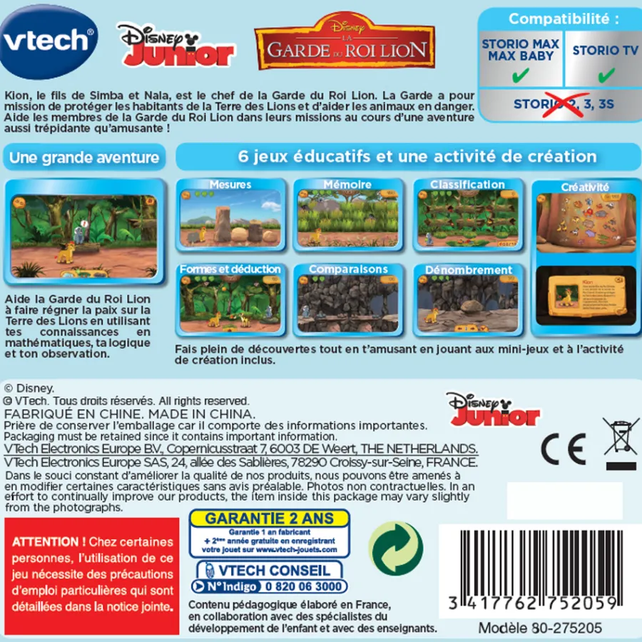 Storio La Garde Du Roi Lion - Cartouche De Jeu - Jeux Pour Tablette Enfant