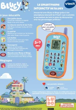 VTech Le Smartphone Interactif De Bluey- Pat'Patrouille, Peppa Pig, Bluey