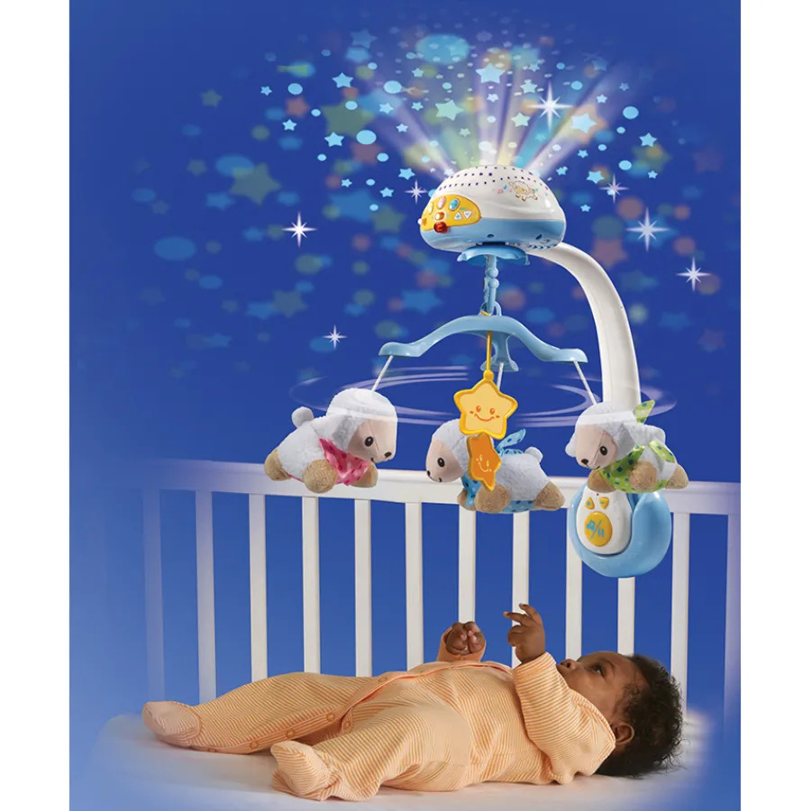 VTech Baby Lumi Mobile Compte-Moutons Bleu - Mobile Pour Bébé- Veilleuses Et Mobiles Bébé
