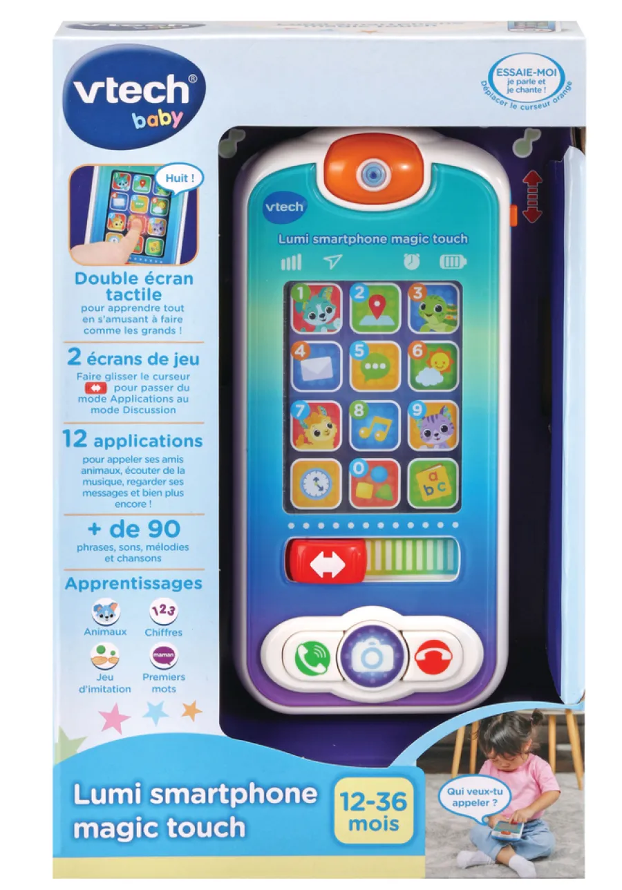 VTech Baby Lumi Smartphone Magic Touch - Telephone Interactif- Téléphones Et Télécommandes Bébé