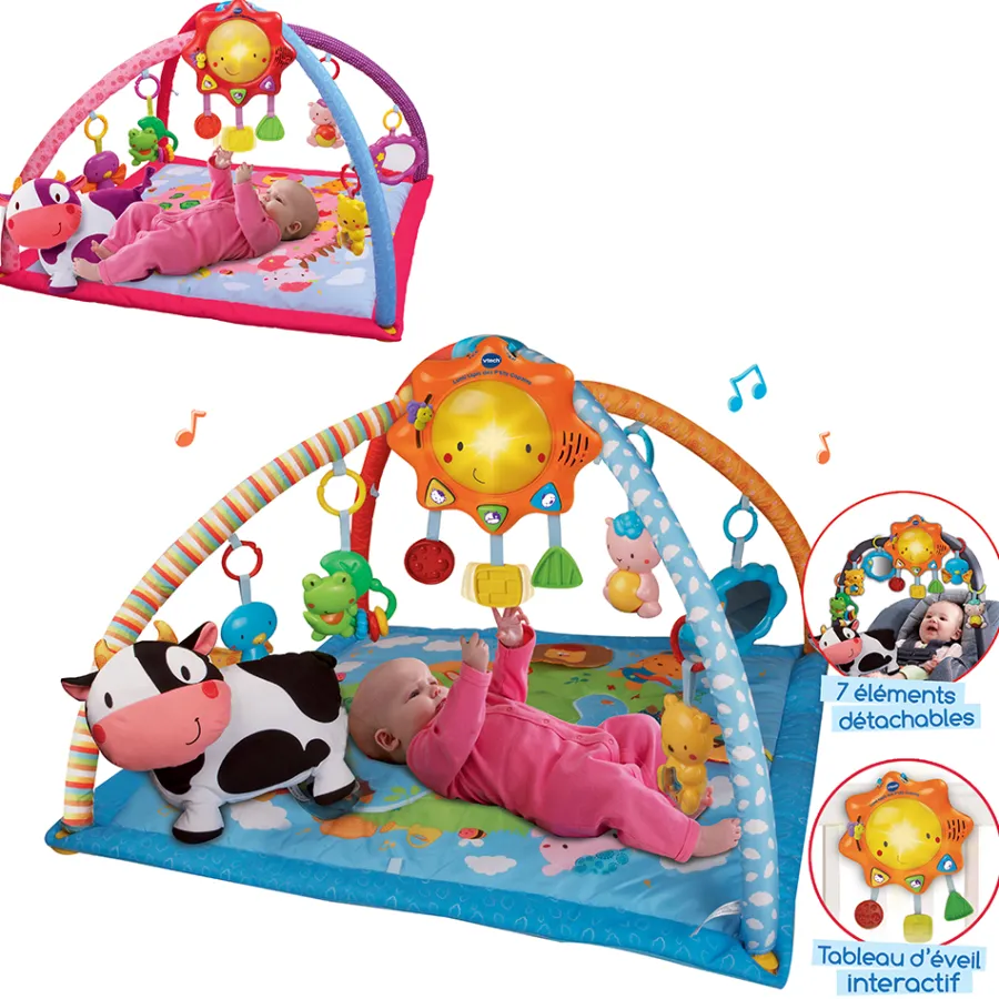 VTech Baby Lumi Tapis Des P'Tits Copains Rose - Tapis D'éveil- Tapis D'éveil Et Arches