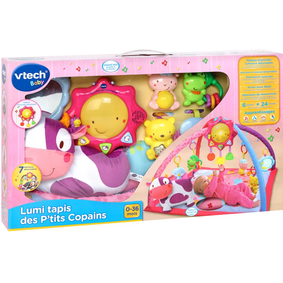 VTech Baby Lumi Tapis Des P'Tits Copains Rose - Tapis D'éveil- Tapis D'éveil Et Arches