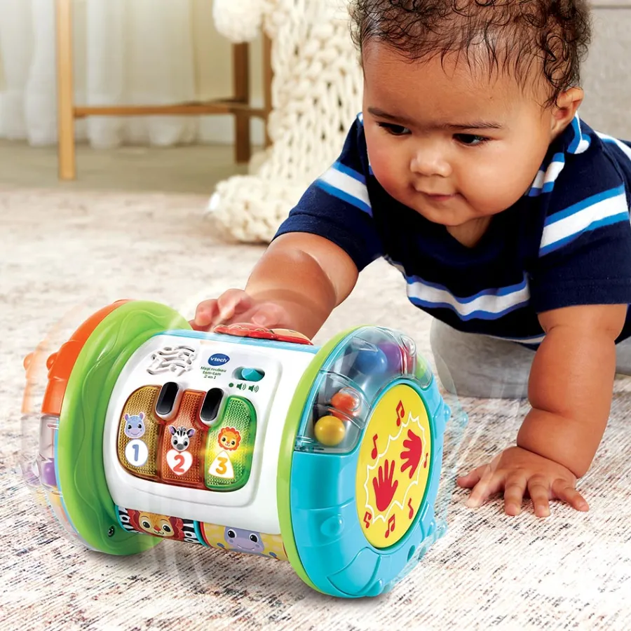VTech Baby Magi Rouleau Tam-Tam 3 En 1- Balles, Toupies Et Cubes