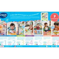 VTech Baby Maxi Tapis D'éveil Sensoriel 7 En 1- Tapis D'éveil Et Arches