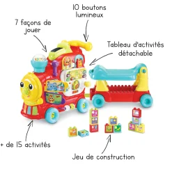 VTech Baby Maxiloco, Mon Trotti Train 7 En 1- Porteurs, Trotteurs