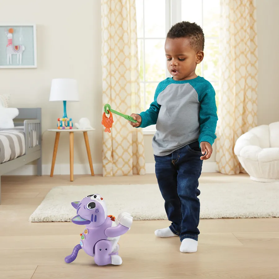 VTech Baby Mina, Mon Chat Attrap'Poisson - Chat Interactif- Animaux Interactifs