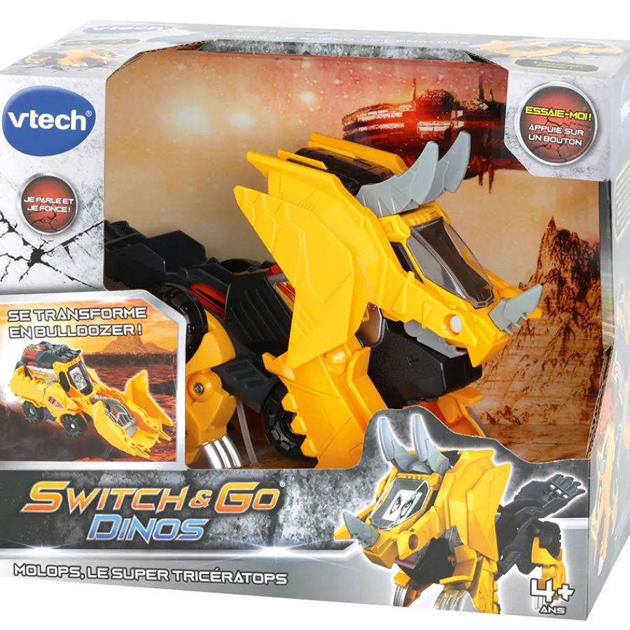Switch & Go Dinos Molops Super Triceratops- Voitures Dinos