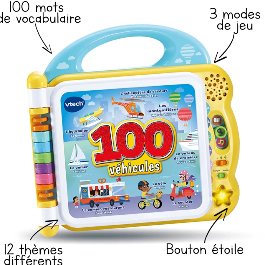 VTech Baby Mon Imagier Bilingue - 100 Véhicules- Livres Pour Bébé