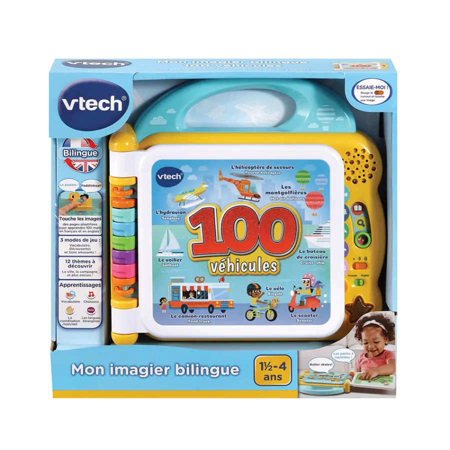 VTech Baby Mon Imagier Bilingue - 100 Véhicules- Livres Pour Bébé