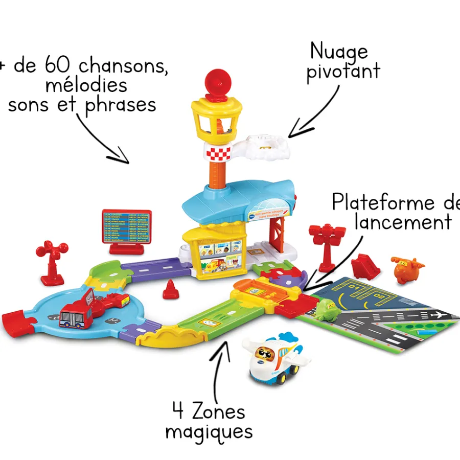 Tut Tut Bolides Mon Premier Aeroport Super Decollage + Eliott Super Pilote- Voitures Jouets Garages Et Circuits