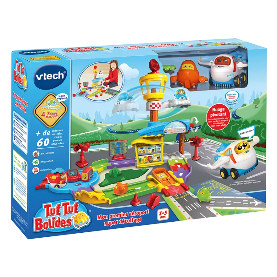 Tut Tut Bolides Mon Premier Aeroport Super Decollage + Eliott Super Pilote- Voitures Jouets Garages Et Circuits