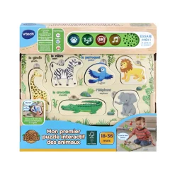 VTech Mon Premier Puzzle Interactif Des Animaux- Jouets À Empiler, À Encastrer