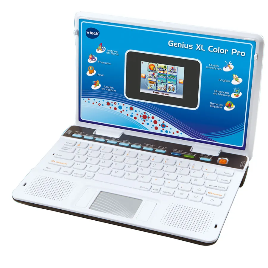 VTech Ordinateur Enfant Genius Xl Color Pro Bilingue Silver- Ordinateurs Pour Enfants