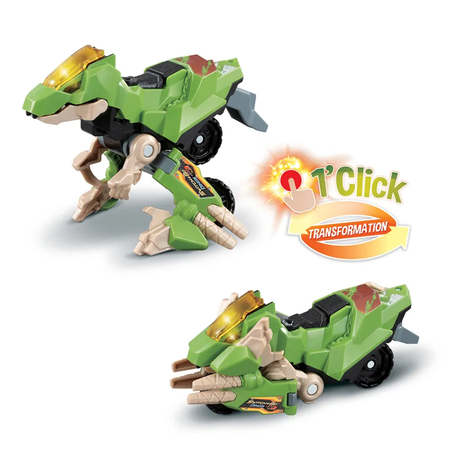 Switch & Go Dinos Petits "1'Click" - Véhicules Interactifs- Voitures Dinos
