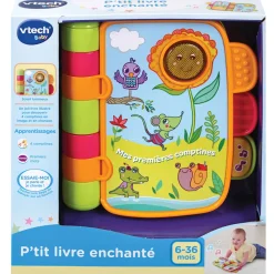 VTech Baby P'Tit Livre Enchante - Mes Premieres Comptines- Livres Pour Bébé