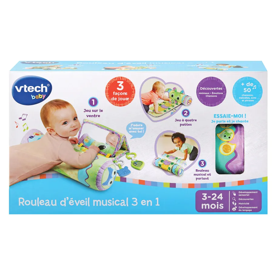 VTech Baby Rouleau D'éveil Musical 3 En 1 - Baby Loulous- Tapis D'éveil Et Arches
