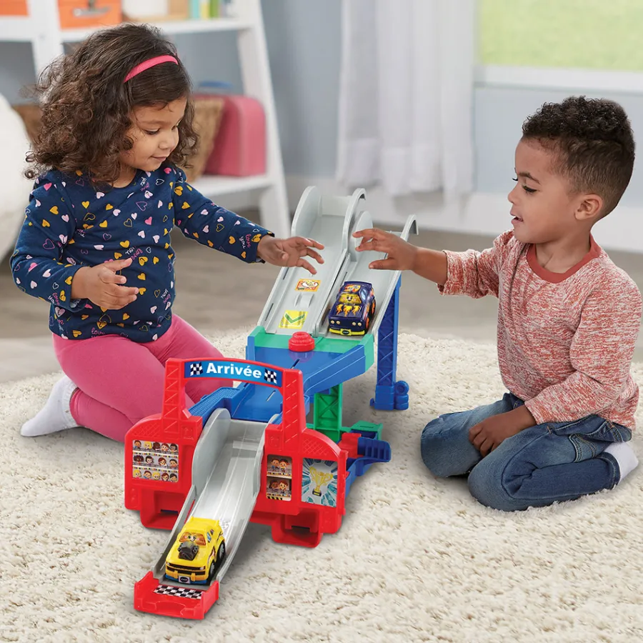 Tut Tut Bolides Serie Pro - Multi Cascades Jump & Go 4 En 1- Voitures Jouets Garages Et Circuits