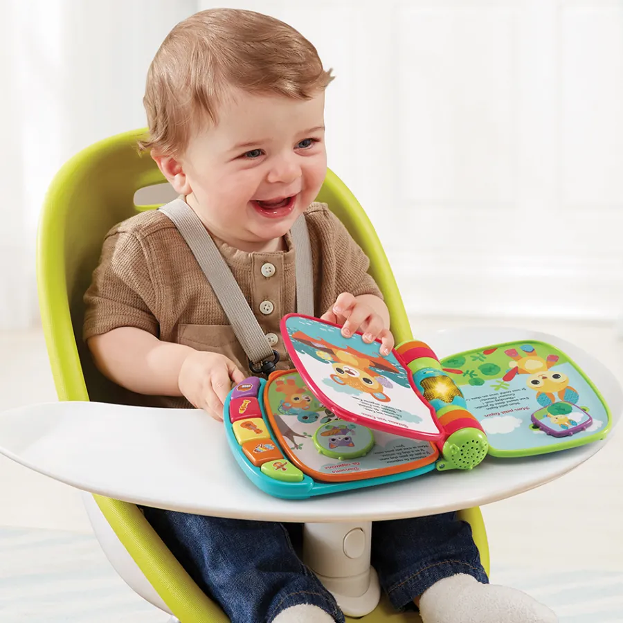 VTech Baby Super Livre Enchante Des Baby Loulous Bleu - Livre Interactif- Livres Pour Bébé