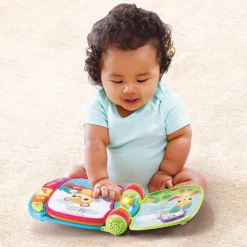 VTech Baby Super Livre Enchante Des Baby Loulous Bleu - Livre Interactif- Livres Pour Bébé