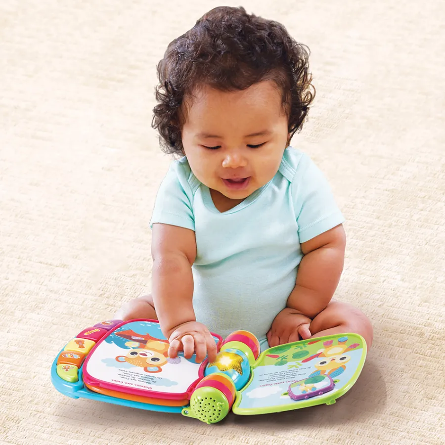 VTech Baby Super Livre Enchante Des Baby Loulous Bleu - Livre Interactif- Livres Pour Bébé