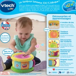 VTech Baby Tambour Lumi Magique - Jouet Musical- Instruments De Musique